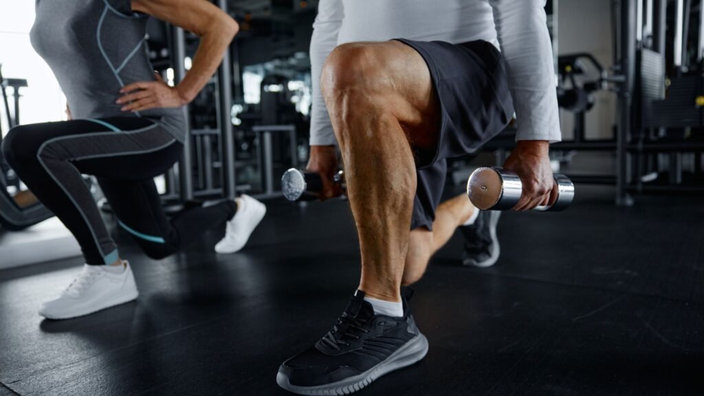 leg workout with dumbbell